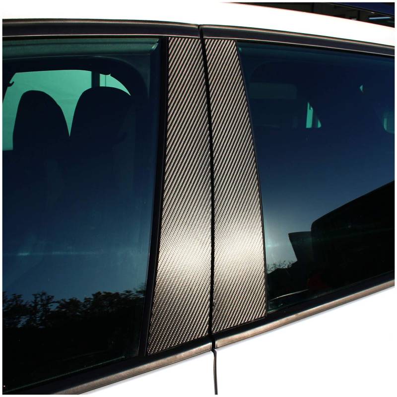 AlphaShield Lackschutz Folie Set für B C Säule Zierblenden Aufkleber Auto Selbstklebend Zubehör Passgenaue Klebefolie (140µm 3M 2080 Carbon Schwarz, Vorfacelift FX04) von AlphaShield