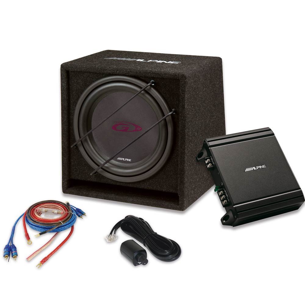 Alpine SBG-30KIT Subwoofer 12, 800 Watt, V-Power-Verstärker mit 550 Watt von Alpine Pro