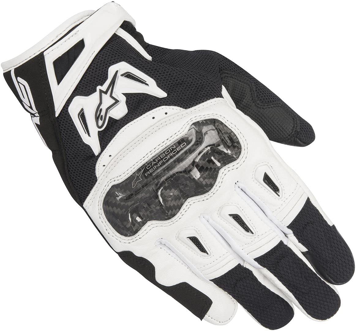 Alpinestars Handschuhe SMX-2 AIR CARBON Motorrad Leder Mesh schwarz weiÃŸ Gr. L/9 von Alpinestars