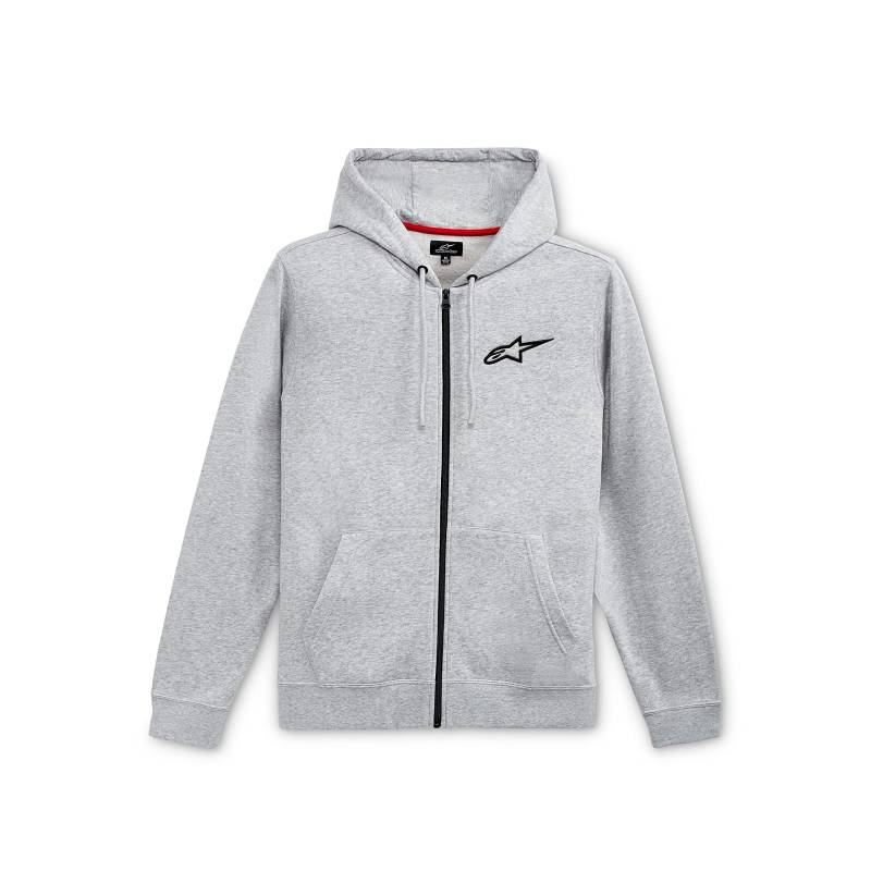 Alpinestars, Ageless Chest Hoodie, Sweatshirt Mit Reißverschluss Und Kapuze, Graue Heather/Schwarz, L, Mann von Alpinestars