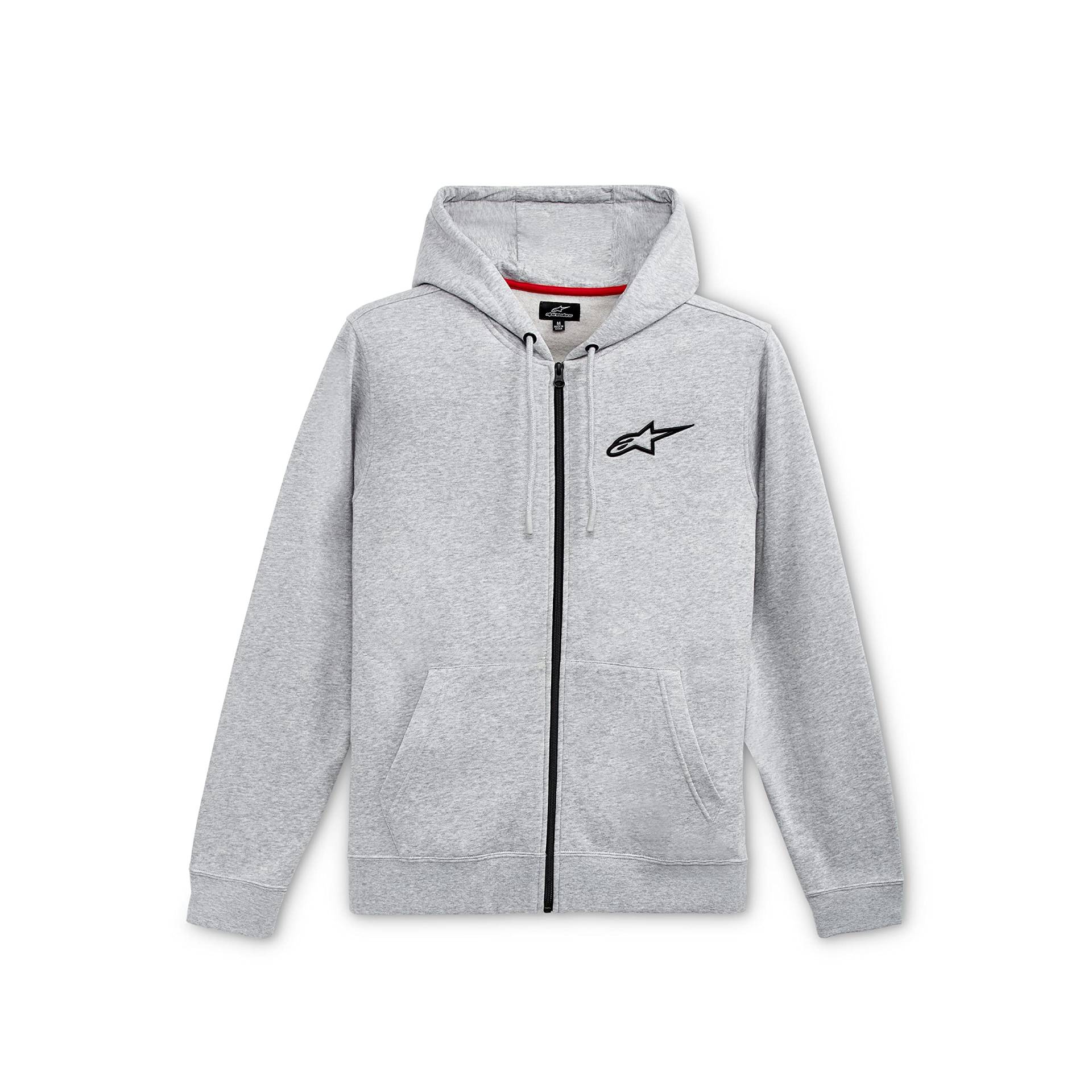 Alpinestars, Ageless Chest Hoodie, Sweatshirt Mit Reißverschluss Und Kapuze, Graue Heather/Schwarz, L, Mann von Alpinestars