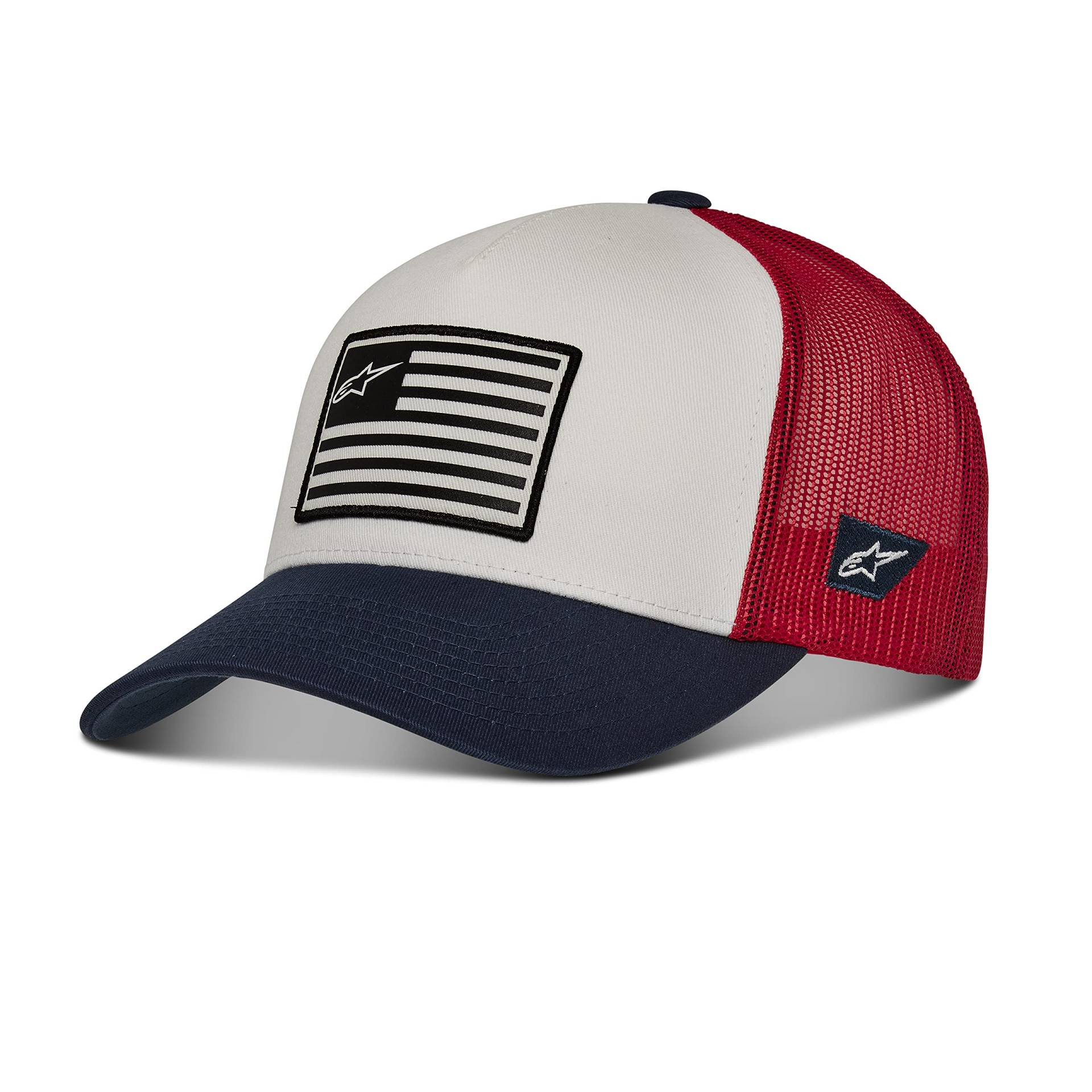 Alpinestars, Flag Snapback, Baseball Kappe, Wht/Navy/Red, Os, Mann von Alpinestars