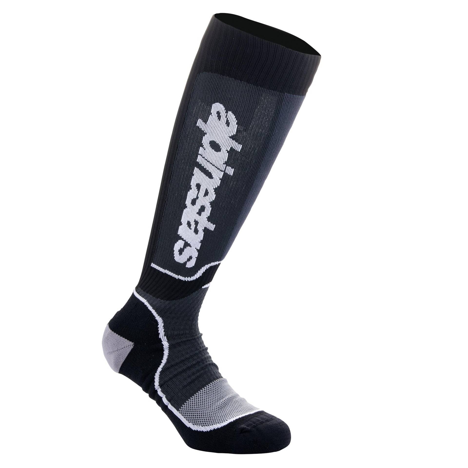 Alpinestars, Mx Plus Socks, Technische Socken, Kompressionsstrümpfe für Damen und Herren, Funktionssocken für Motorradfahren, Motocross, Fahrradfahren, Laufen Black White Größe M (1er stück) von Alpinestars