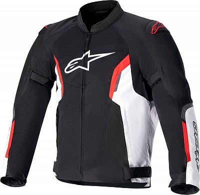 Alpinestars AST V2 Air, Textiljacke - Schwarz/Weiß/Neon-Rot - XXL von Alpinestars