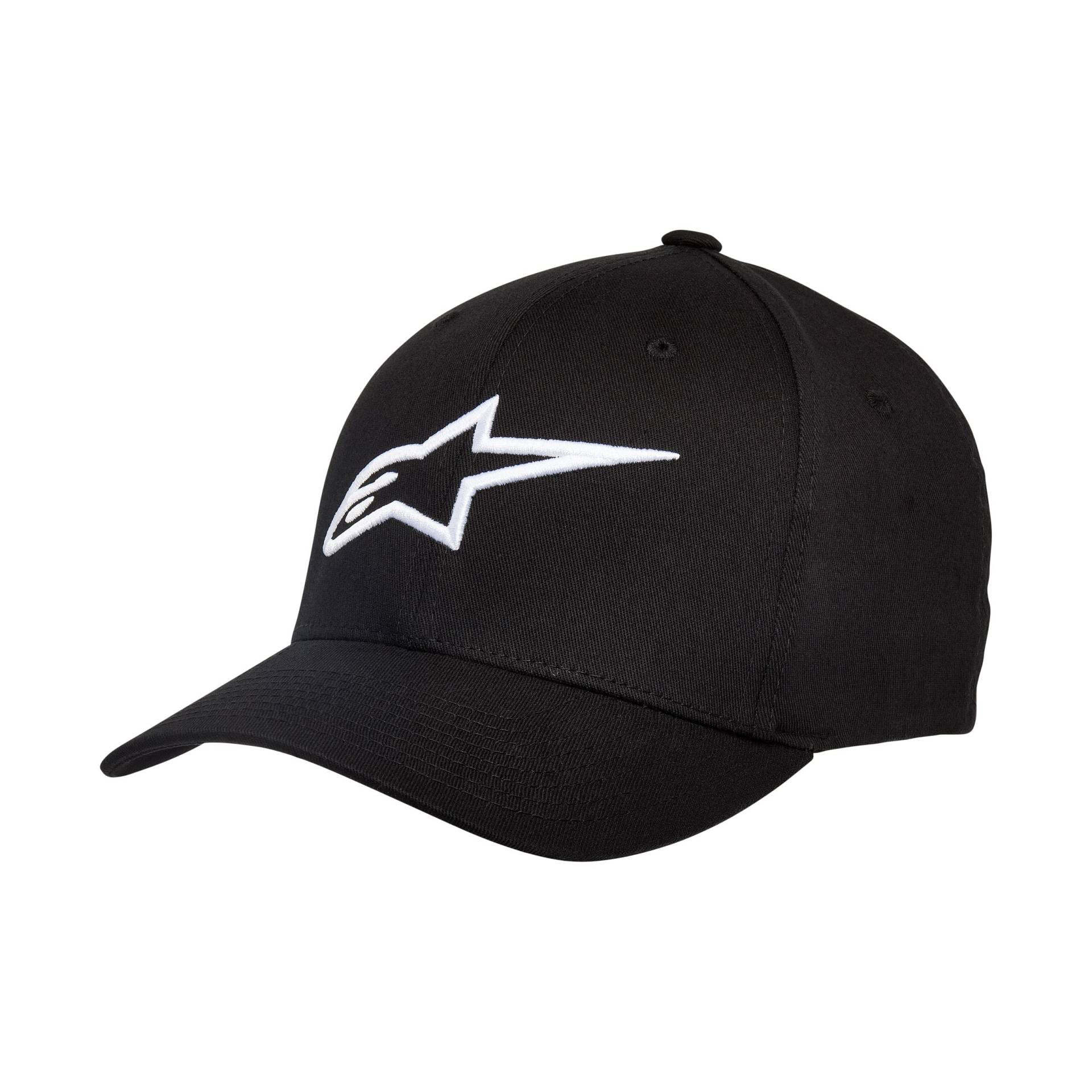 Alpinestars Ageless Curve - Unisex Baseball Cap, Kappe für Herren und Damen, Sportkappe rundum geschlossen, Schwarz/Weiß, S/M von Alpinestars