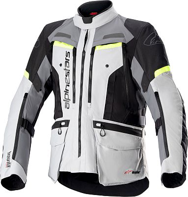 Alpinestars Bogotá Pro, Textiljacke Drystar - Hellgrau/Dunkelgrau/Neon-Gelb - XXL von Alpinestars