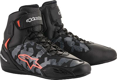 Alpinestars Faster 3, Schuhe - Schwarz/Grau/Grau/Neon-Rot - 10 von Alpinestars