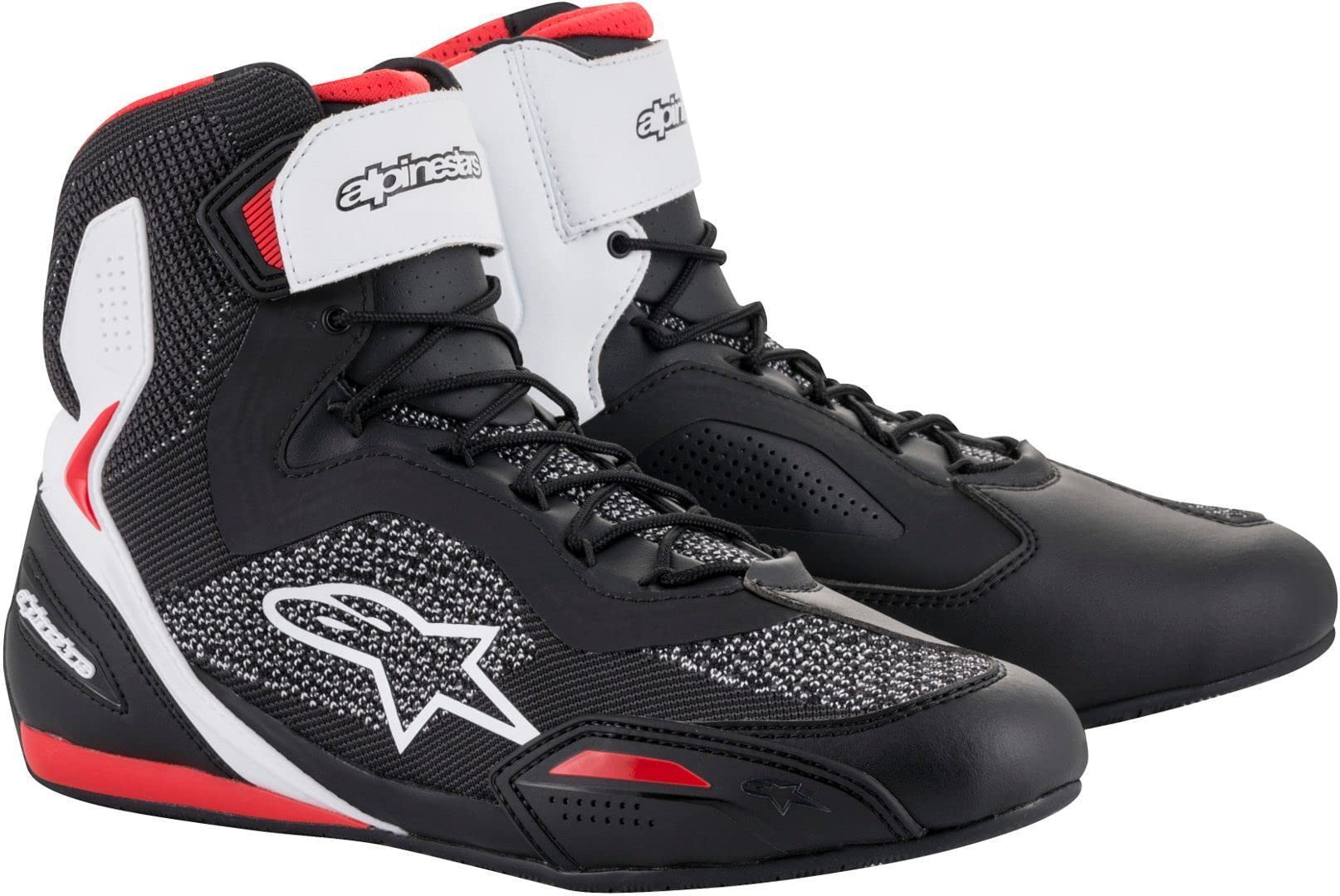 Alpinestars Faster-3 Rideknit 2510319123-43 Motorradstiefel, Schwarz/Weiß/Rot, Größe 43 von Alpinestars