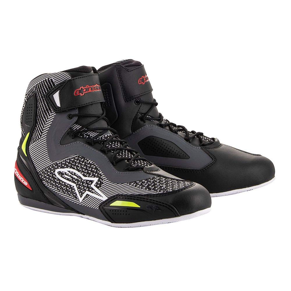 Alpinestars Faster-3 Rideknit Shoes Black Gray Red Yellow Neon Schwarz/Grau/Gelb FLUO 44 von Alpinestars