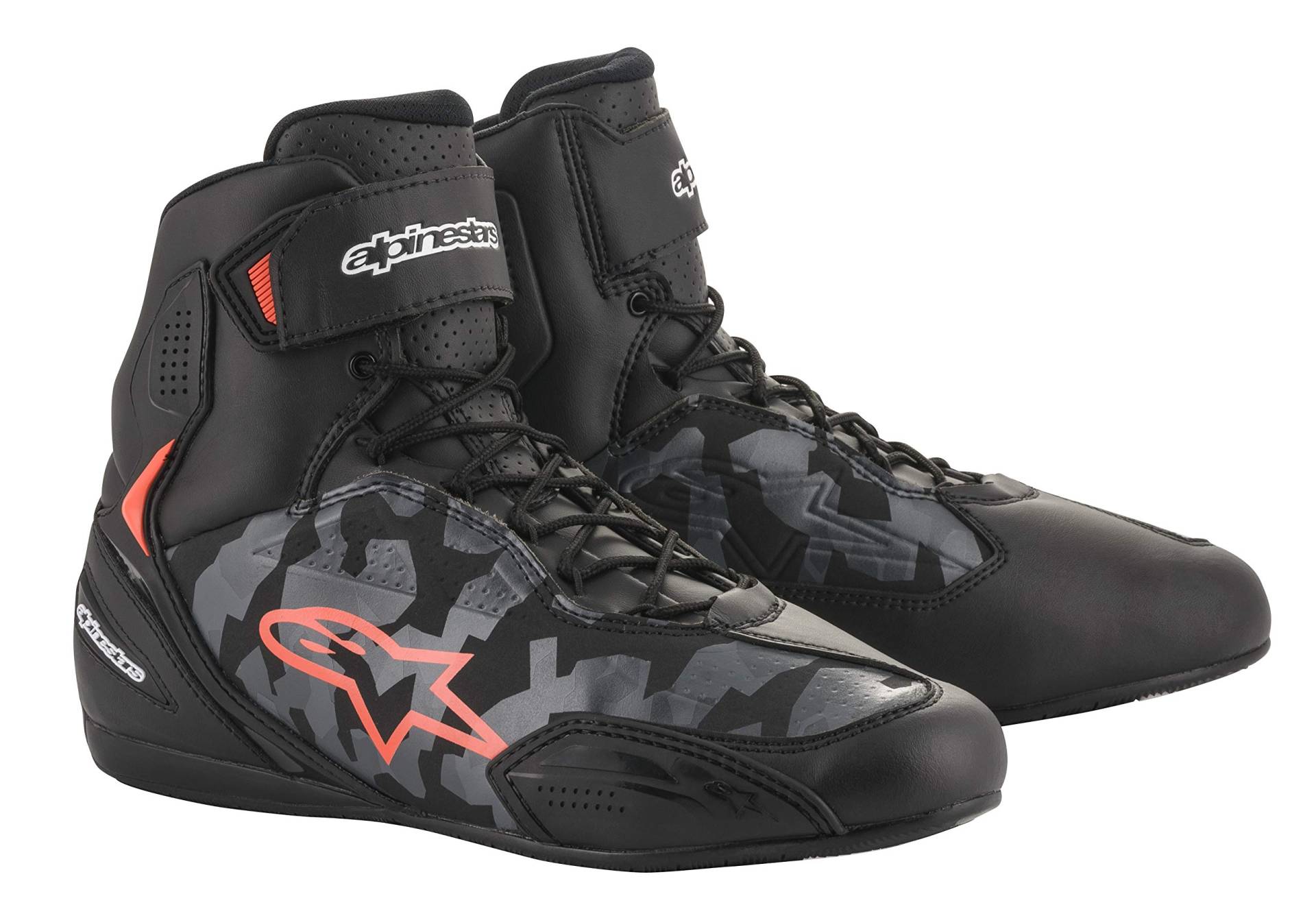 Alpinestars Faster-3 Shoes Black/Grey Camo/Fluo Red 43.5 EU von Alpinestars