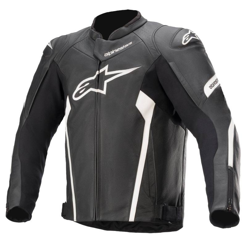 Alpinestars Faster V2 Leather Jacket Black/White, 60 von Alpinestars