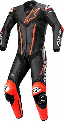 Alpinestars Fusion, Lederkombi 1tlg. - Schwarz/Neon-Rot - 52 von Alpinestars