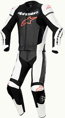 Alpinestars GP Force Lurv, Lederkombi 2tlg. perforiert - Schwarz/Weiß/Neon-Rot - 50 von Alpinestars