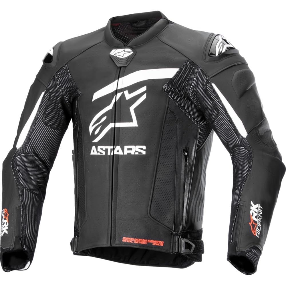 Alpinestars GP Plus R V4 Rideknit Leder Herren Street Motorrad Jacken - Schwarz/Weiß/60 von Alpinestars