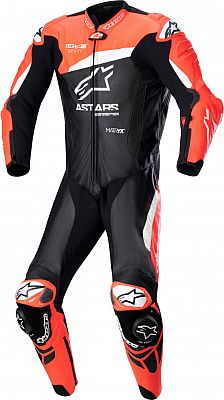 Alpinestars GP Plus V4, Lederkombi 1tlg. - Schwarz/Neon-Rot/Weiß - 54 von Alpinestars