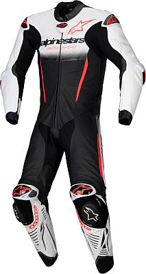 Alpinestars GP-R7, Lederkombi 1tlg. - Weiß/Schwarz/Neon-Rot - 46 von Alpinestars