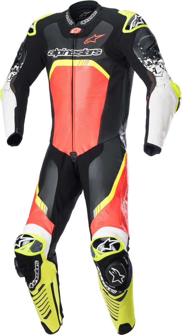 Alpinestars GP Tech 4 Motorrad 1-Teiler Motorrad Lederkombi (Black/Red/Yellow,50) von Alpinestars