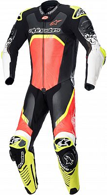 Alpinestars GP Tech V4, Lederkombi 1tlg. perforiert - Schwarz/Neon-Rot/Neon-Gelb - 44 von Alpinestars