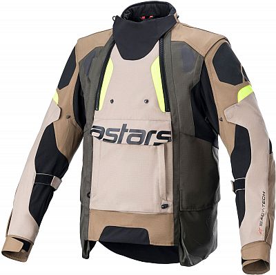 Alpinestars Halo, Textiljacke Drystar - Braun/Beige/Schwarz/Neon-Gelb - 3XL von Alpinestars