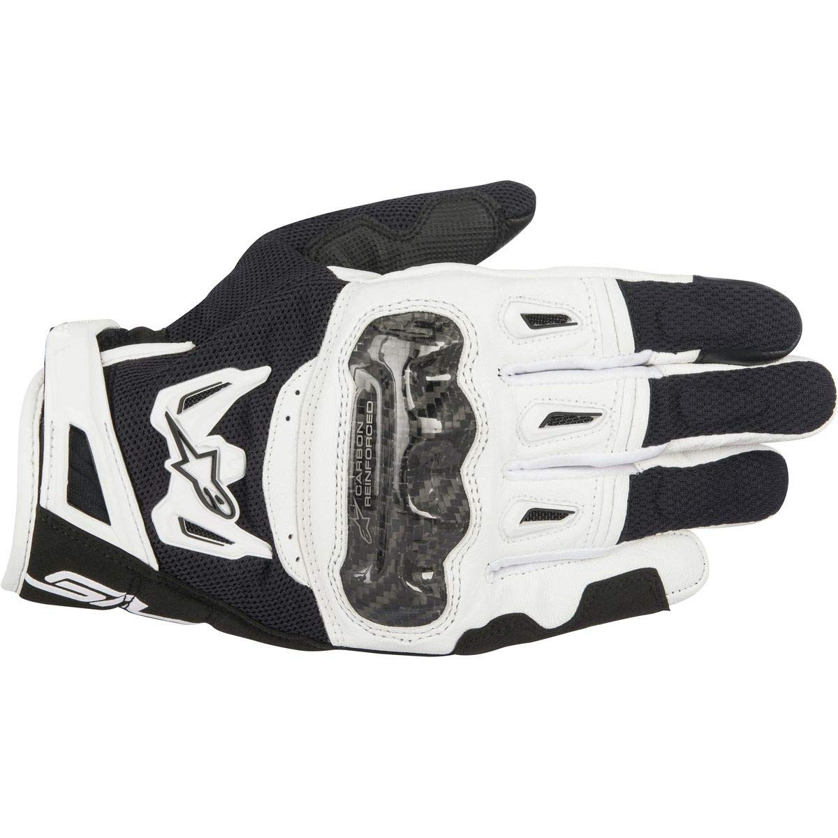 Alpinestars Handschuhe SMX-2 AIR Carbon Motorrad Leder Mesh schwarz weiÃŸ Gr. M/8 von Alpinestars