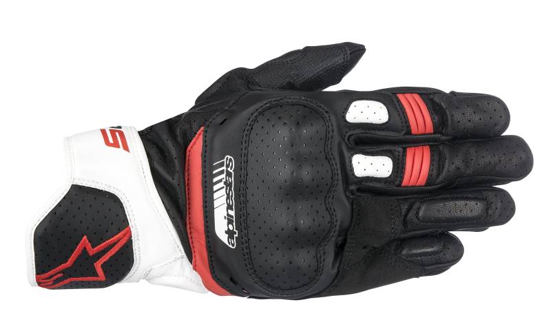 Alpinestars Handschuhe SP-5 Leder Motorrad Sporthandschuh schwarz Weiss rot GröÃŸe L / 9 von Alpinestars