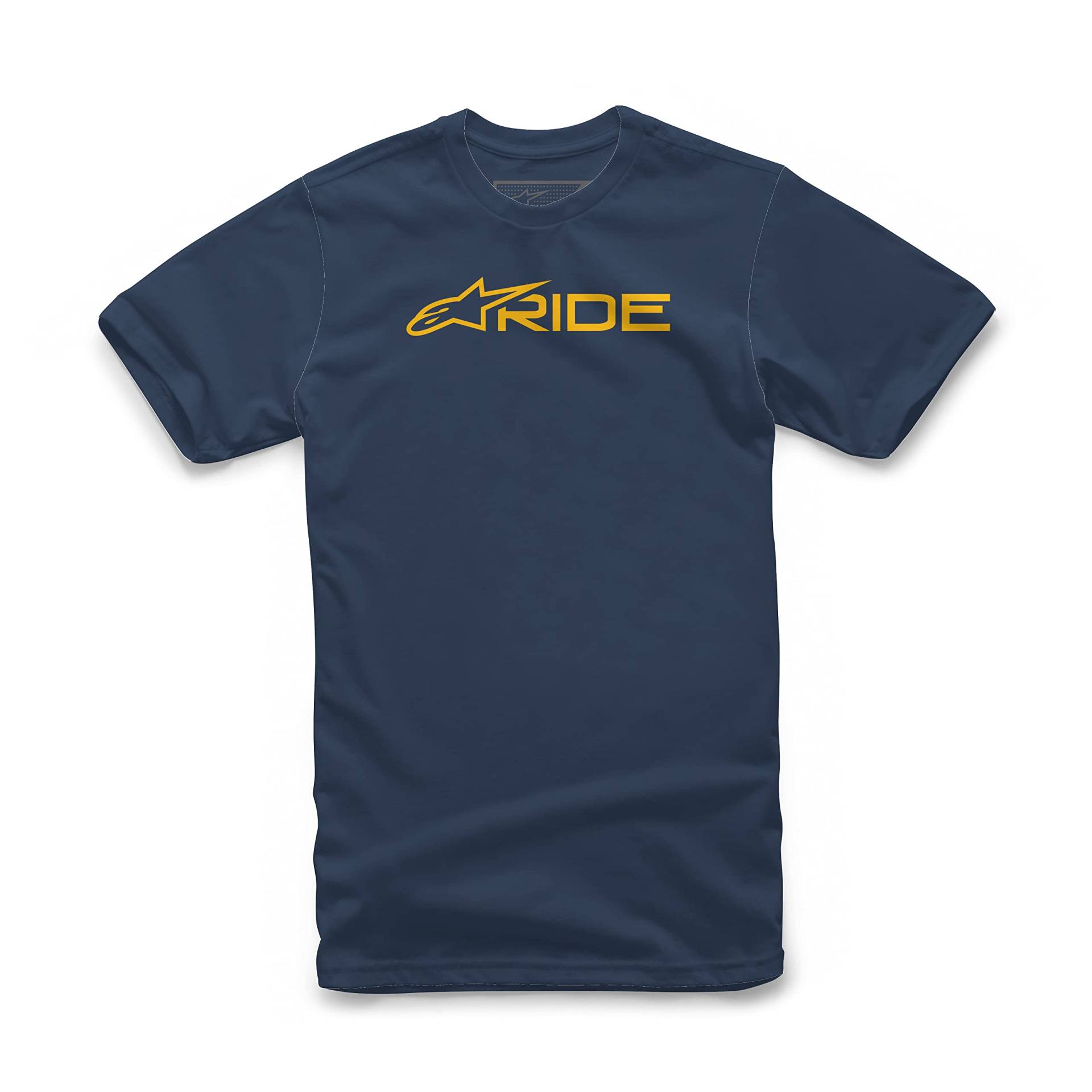 Alpinestars Herren Ride 3.0 Tee T-Shirt Kurzarmshirt für Männer mit Rundhalsausschnitt Marineblau/Gold XXL von Alpinestars