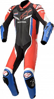 Alpinestars Honda GP Pro V2, Lederkombi 1tlg. - Schwarz/Rot/Blau - 46 von Alpinestars