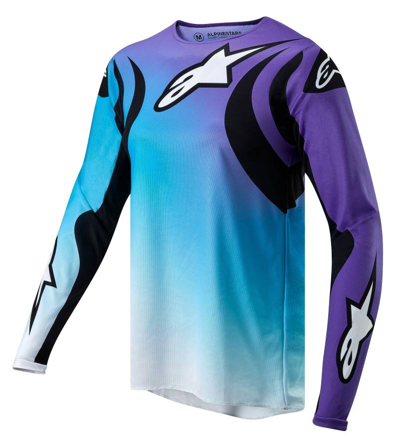 Alpinestars MX Crossshirt Stella Fluid Jersey 2024 Motocross Shirt für Frauen, White Turquoise, L von Alpinestars