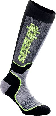 Alpinestars MX Plus, Socken Jugend - Schwarz/Grau/Neon-Gelb - M/L von Alpinestars