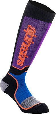 Alpinestars MX Plus, Socken - Schwarz/Blau/Lila - M von Alpinestars