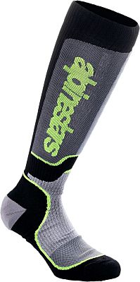 Alpinestars MX Plus, Socken - Schwarz/Grau/Neon-Gelb - L von Alpinestars