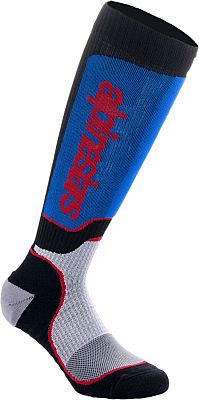 Alpinestars MX Plus, Socken - Schwarz/Weiß/Blau - M von Alpinestars