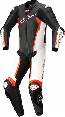 Alpinestars Missile V2, Lederkombi 1tlg. - Schwarz/Weiß/Neon-Rot - 50 von Alpinestars