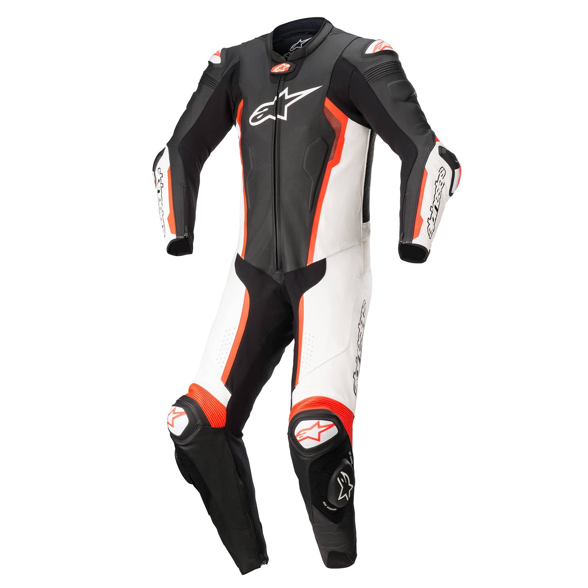 Alpinestars Missile V2 1-Teiler Motorrad Lederkombi Schwarz/Weiß/Rot 50 von Alpinestars