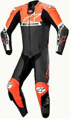 Alpinestars Missile V2 Ward, Lederkombi 1tlg. - Schwarz/Neon-Rot/Weiß - 46 von Alpinestars