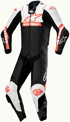 Alpinestars Missile V2 Ward, Lederkombi 1tlg. - Schwarz/Weiß/Neon-Rot - 46 von Alpinestars