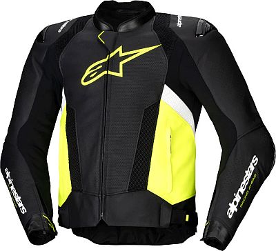 Alpinestars Missile V3 Airflow, Lederjacke - Schwarz/Neon-Gelb/Weiß - 58 von Alpinestars