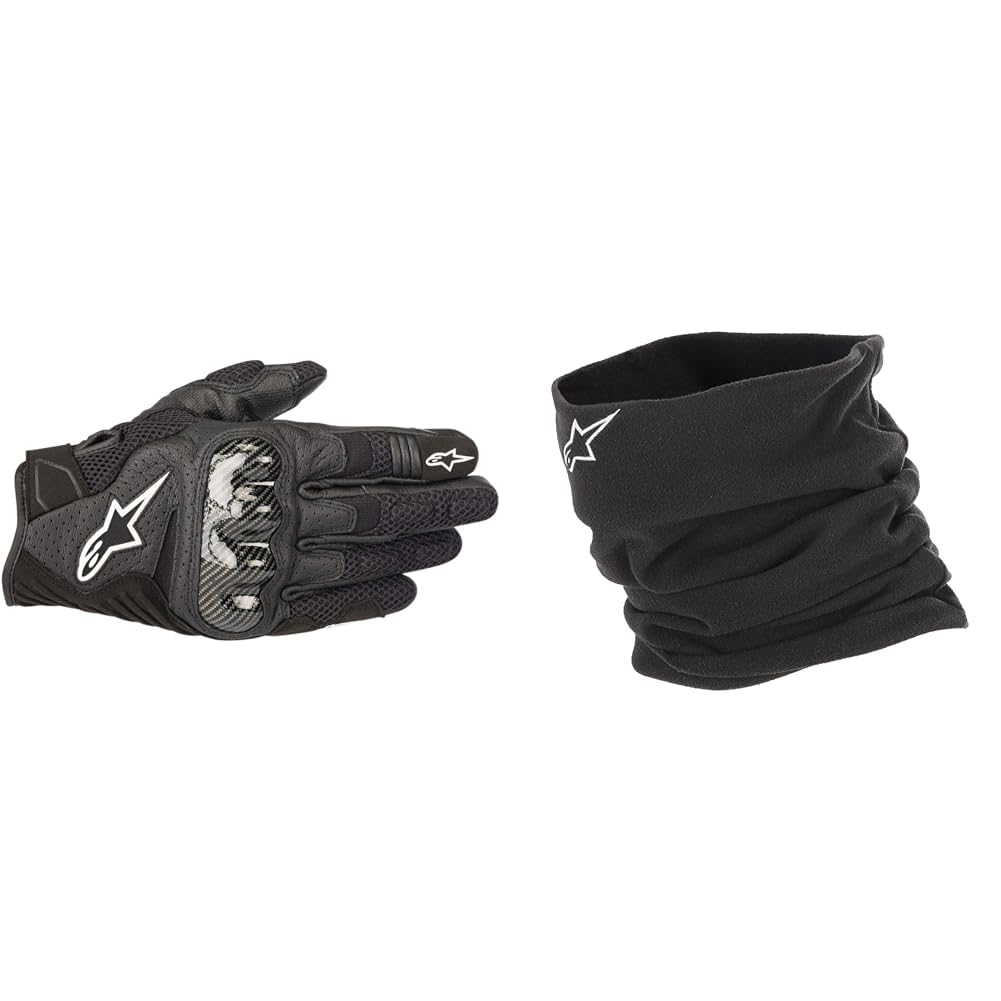 Alpinestars Motorradhandschuhe Smx-1 Air V2 Gloves Black, Schwarz, M & Halswärmer Schwarz 4758614 Einheitsgröße von Alpinestars