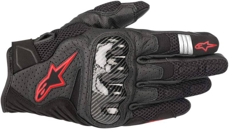 Alpinestars Motorradhandschuhe Smx-1 Air V2 Gloves Black Red Fluo, Schwarz/Rot, M von Alpinestars