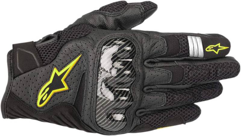 Alpinestars Motorradhandschuhe Smx-1 Air V2 Gloves Black Yellow Fluo, Schwarz/Gelb, 3XL von Alpinestars