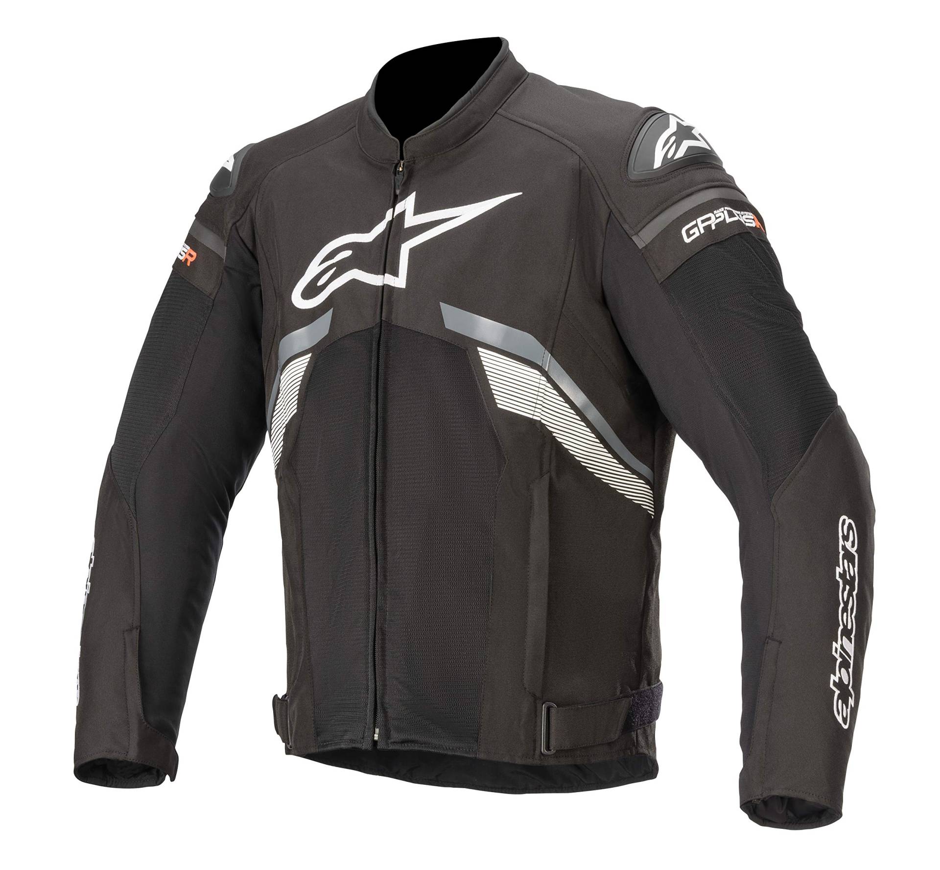 Alpinestars Motorradjacke Sport T-GP PLUS R V3 AIR Farbe schwarz/grau/weiß, Größe L, T-GP PLUS R V3 AIR JACKET, Schwarzgrau von Alpinestars