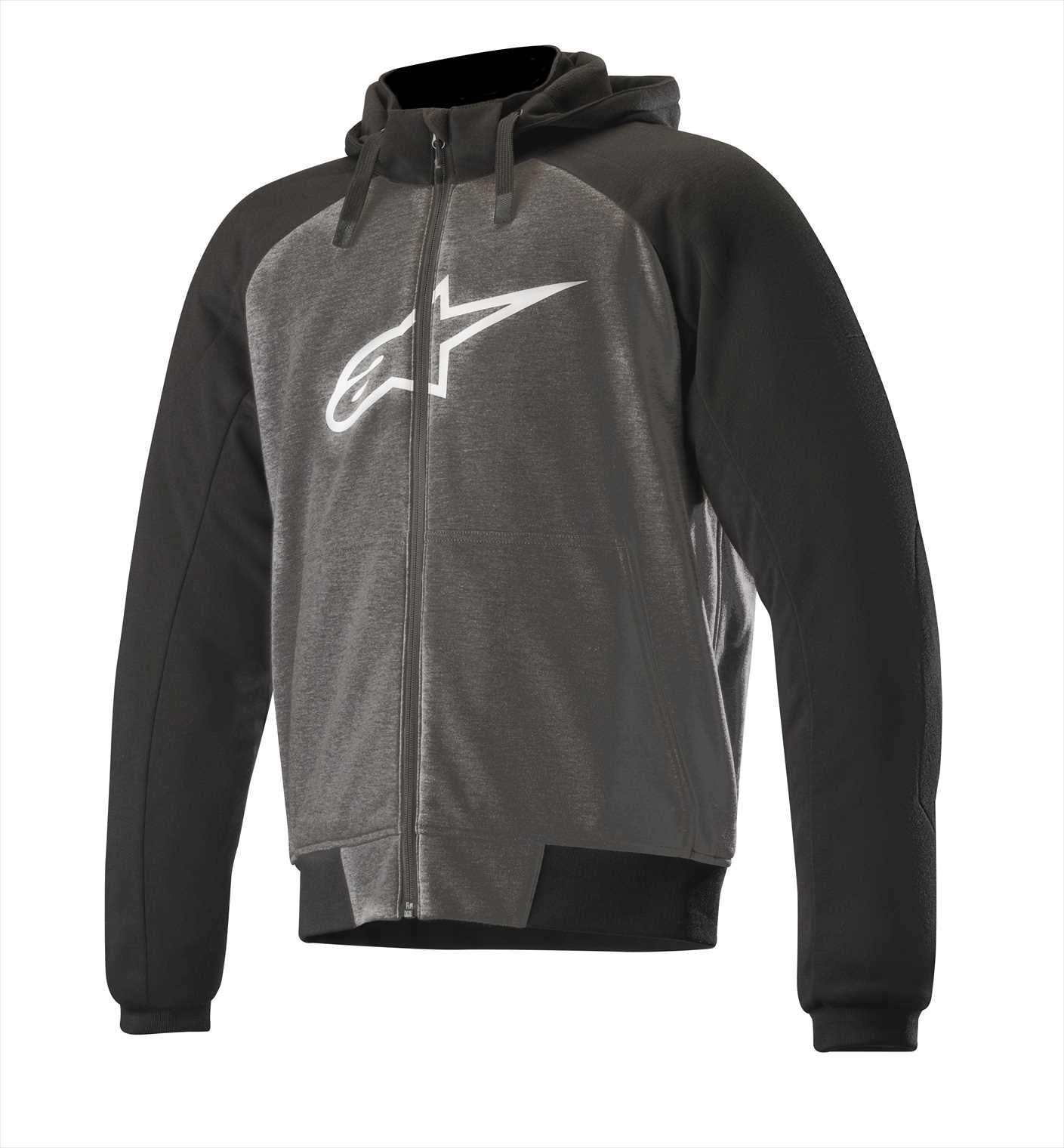 Alpinestars Motorradjacken Chrome Sport Hoodie Melange Gray Black, Schwarz/Grau, L, 42009181432- L von Alpinestars