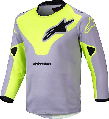 Alpinestars Racer Veil, Trikot Kinder - Grau/Neon-Gelb/Schwarz - XXS von Alpinestars