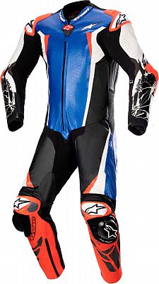 Alpinestars Racing Absolute V2, Lederkombi 1tlg. perforiert - Blau/Schwarz/Weiß/Neon-Rot - 46 von Alpinestars