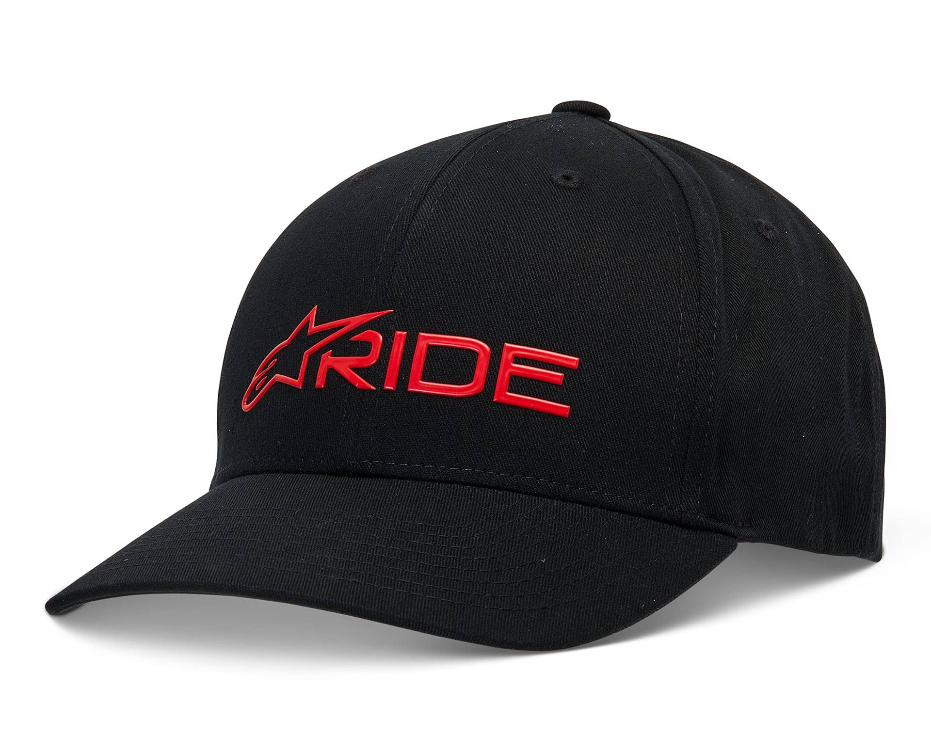 Alpinestars Ride 3.0 Hat Baseballkappe Herren mit vorgebogenem Schirm und hinten Schnappverschluss Schwarz/Rot Einheitsgröße von Alpinestars