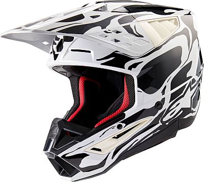 Alpinestars S-M5 Mineral, Motocrosshelm - Matt Schwarz/Weiß/Dunkelgrau - L von Alpinestars