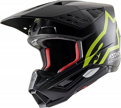 Alpinestars S-M5 Compass, Motocrosshelm - Matt Schwarz/Neon-Gelb - XS von Alpinestars