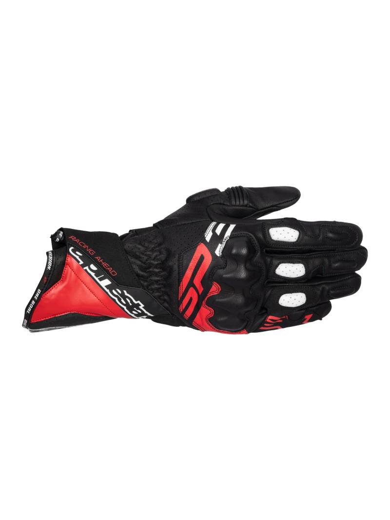 Alpinestars SP-3 Black Bright Red White Leder Motorrad Handschuhe, 3XL von Alpinestars