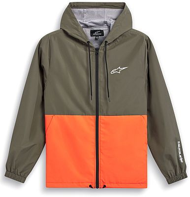 Alpinestars Speeder Windbreaker, Textiljacke - Dunkelgrün/Orange - XL von Alpinestars