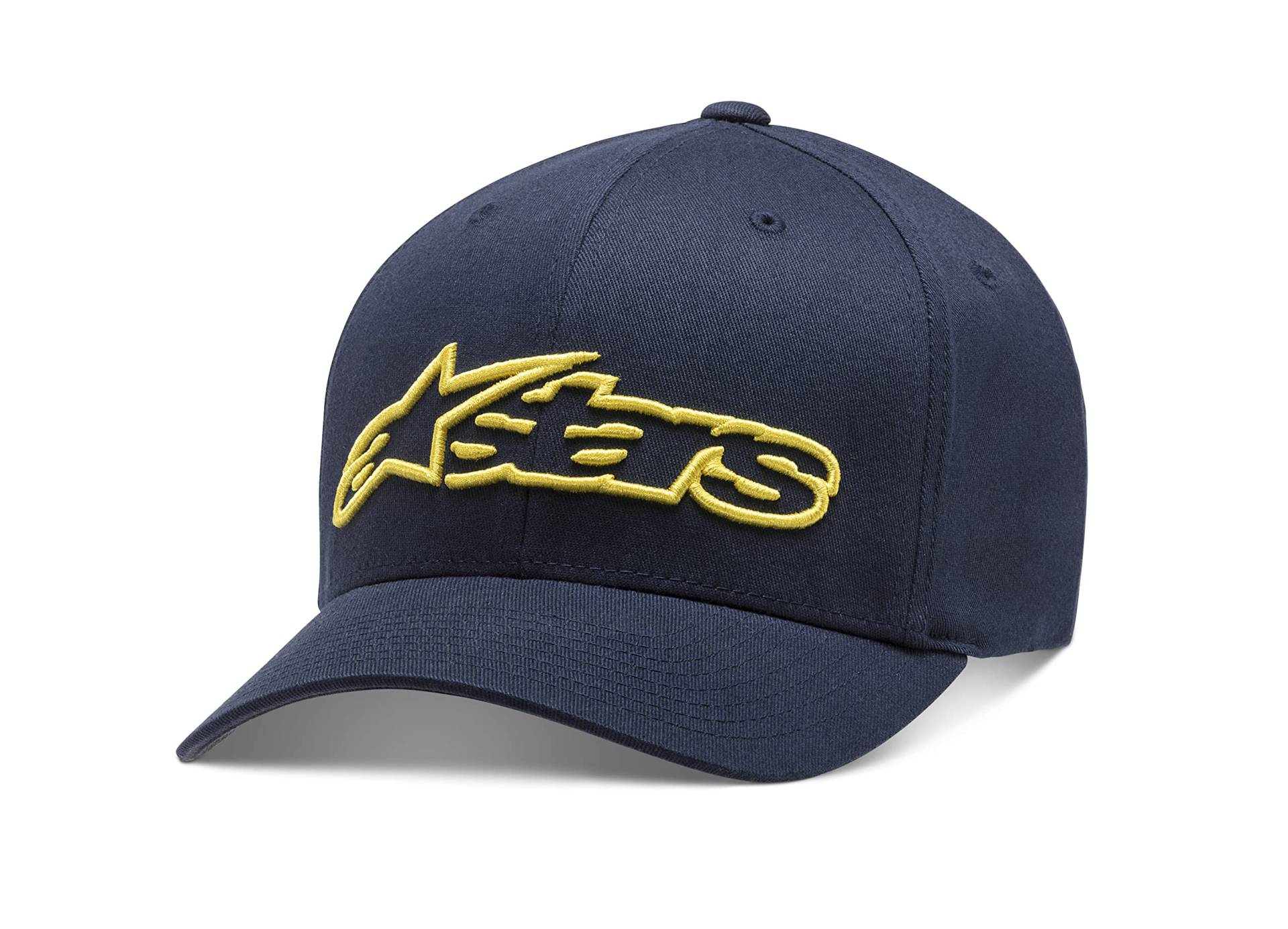 Alpinestars, Blaze Flexfit Hat, Baseball Kappe, Navy/Gelb, S/M von Alpinestars